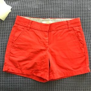 JCrew orange/red chino cotton shorts size 2